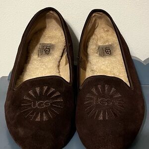 UGG Alloway Chocolate Brown Suede slippers